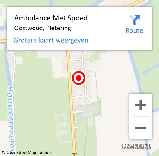 Locatie op kaart van de 112 melding: Ambulance Met Spoed Naar Oostwoud, Pletering op 21 maart 2019 11:23