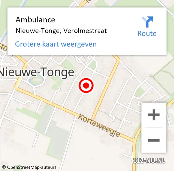 Locatie op kaart van de 112 melding: Ambulance Nieuwe-Tonge, Verolmestraat op 21 maart 2019 11:42