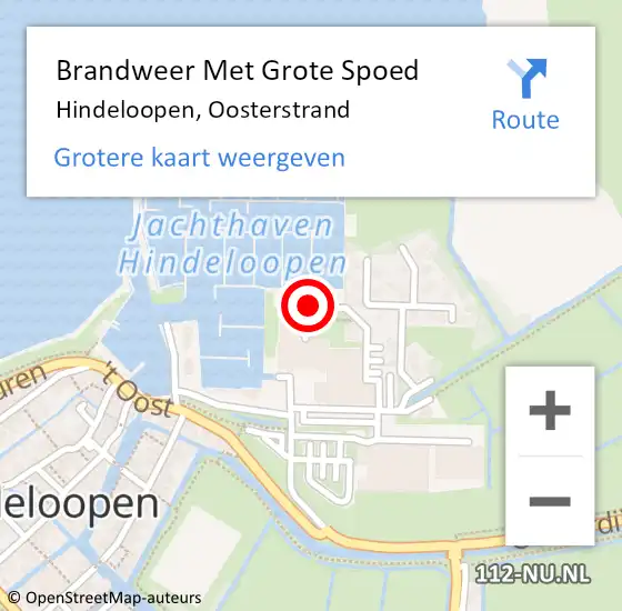 Locatie op kaart van de 112 melding: Brandweer Met Grote Spoed Naar Hindeloopen, Oosterstrand op 21 maart 2019 13:07