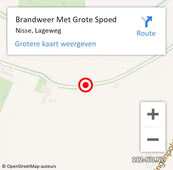 Locatie op kaart van de 112 melding: Brandweer Met Grote Spoed Naar Nisse, Lageweg op 21 maart 2019 13:52