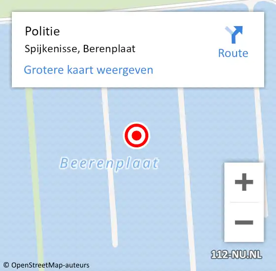 Locatie op kaart van de 112 melding: Politie Spijkenisse, Berenplaat op 21 maart 2019 13:59