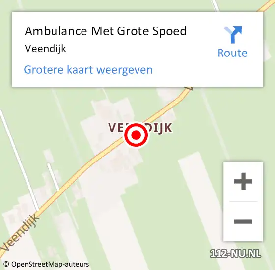 Locatie op kaart van de 112 melding: Ambulance Met Grote Spoed Naar Veendijk op 27 maart 2014 03:00