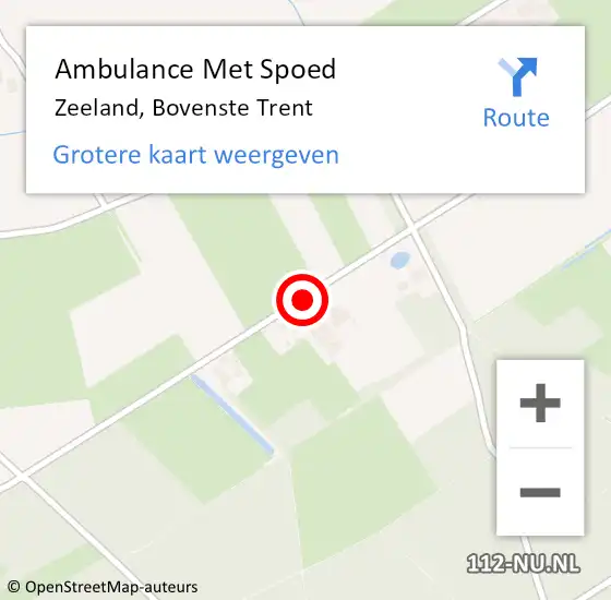 Locatie op kaart van de 112 melding: Ambulance Met Spoed Naar Zeeland, Bovenste Trent op 21 maart 2019 14:11