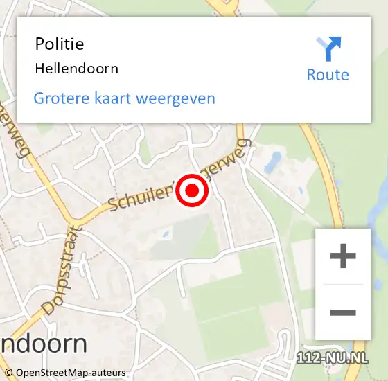 Locatie op kaart van de 112 melding: Politie Hellendoorn op 21 maart 2019 14:30