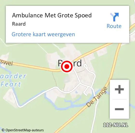 Locatie op kaart van de 112 melding: Ambulance Met Grote Spoed Naar Raard op 21 maart 2019 14:32