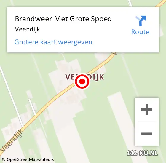 Locatie op kaart van de 112 melding: Brandweer Met Grote Spoed Naar Veendijk op 27 maart 2014 03:27