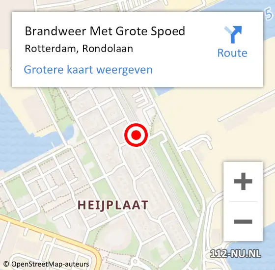 Locatie op kaart van de 112 melding: Brandweer Met Grote Spoed Naar Rotterdam, Rondolaan op 21 maart 2019 16:16