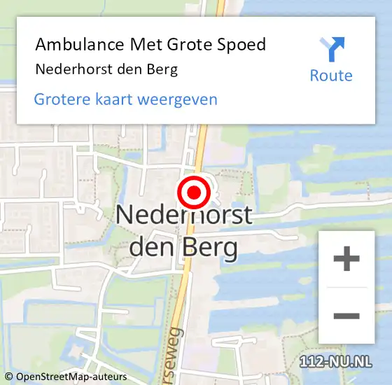 Locatie op kaart van de 112 melding: Ambulance Met Grote Spoed Naar Nederhorst den Berg op 21 maart 2019 17:15