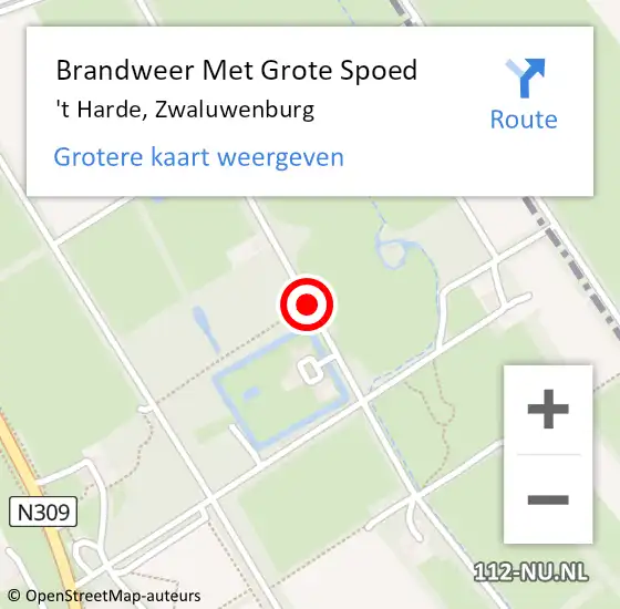 Locatie op kaart van de 112 melding: Brandweer Met Grote Spoed Naar 't Harde, Zwaluwenburg op 21 maart 2019 17:33