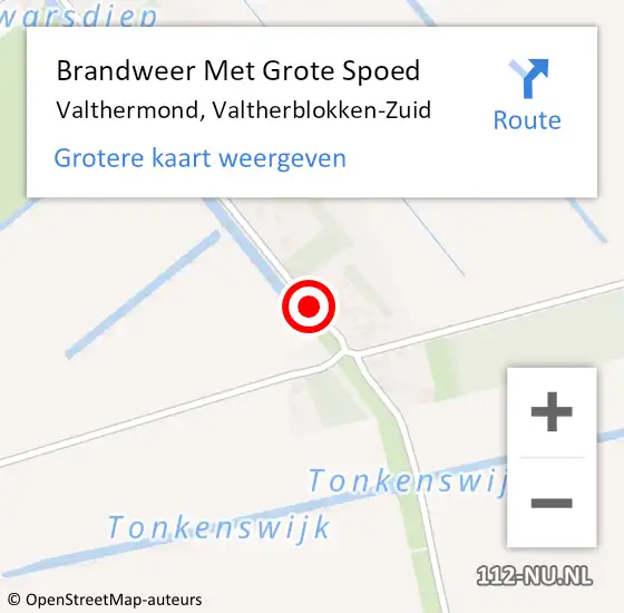 Locatie op kaart van de 112 melding: Brandweer Met Grote Spoed Naar Valthermond, Valtherblokken-Zuid op 21 maart 2019 17:35