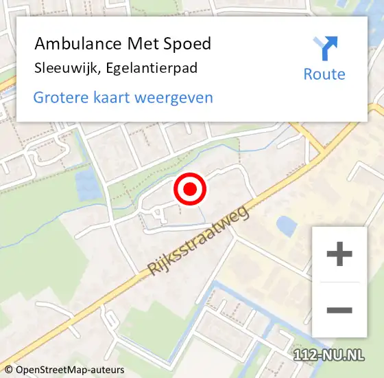 Locatie op kaart van de 112 melding: Ambulance Met Spoed Naar Sleeuwijk, Egelantierpad op 21 maart 2019 19:14