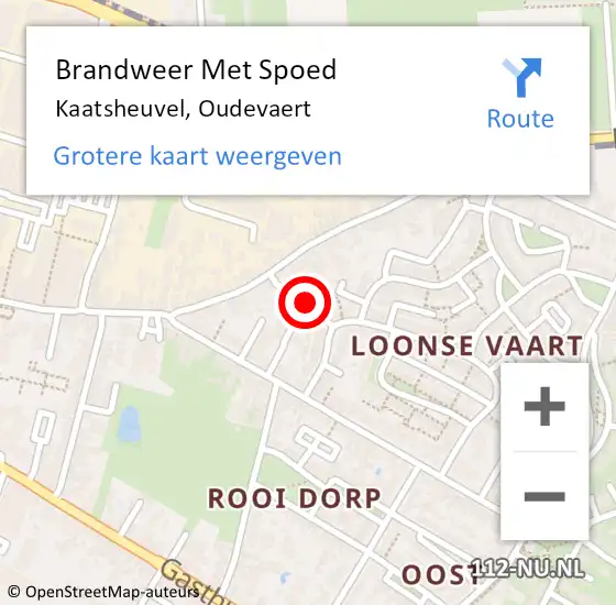 Locatie op kaart van de 112 melding: Brandweer Met Spoed Naar Kaatsheuvel, Oudevaert op 22 maart 2019 01:09