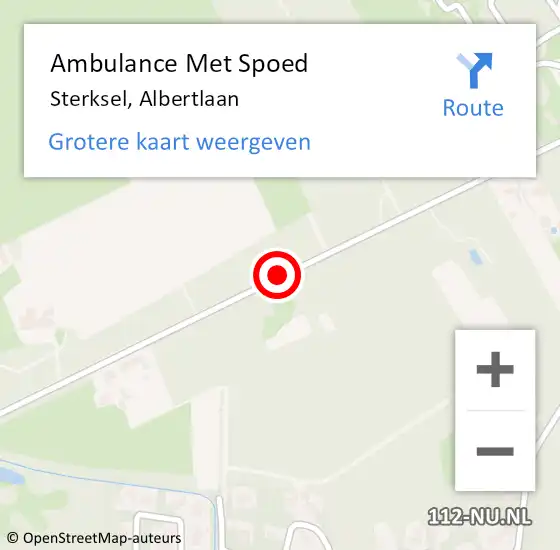 Locatie op kaart van de 112 melding: Ambulance Met Spoed Naar Sterksel, Albertlaan op 22 maart 2019 02:28