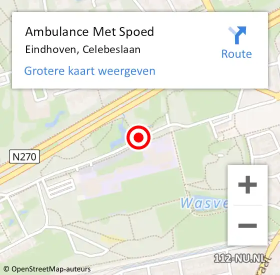 Locatie op kaart van de 112 melding: Ambulance Met Spoed Naar Eindhoven, Celebeslaan op 22 maart 2019 08:18