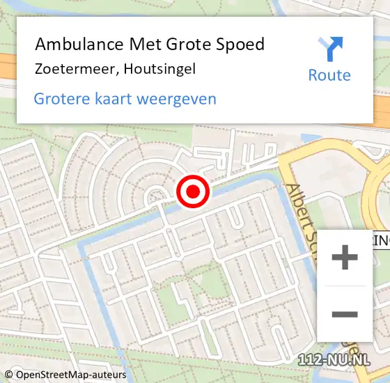 Locatie op kaart van de 112 melding: Ambulance Met Grote Spoed Naar Zoetermeer, Houtsingel op 22 maart 2019 09:18