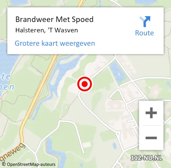 Locatie op kaart van de 112 melding: Brandweer Met Spoed Naar Halsteren, 'T Wasven op 22 maart 2019 10:27