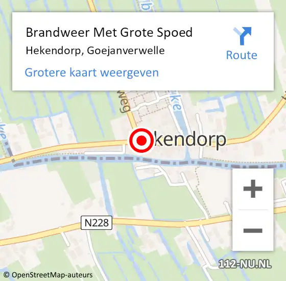 Locatie op kaart van de 112 melding: Brandweer Met Grote Spoed Naar Hekendorp, Goejanverwelle op 22 maart 2019 10:52