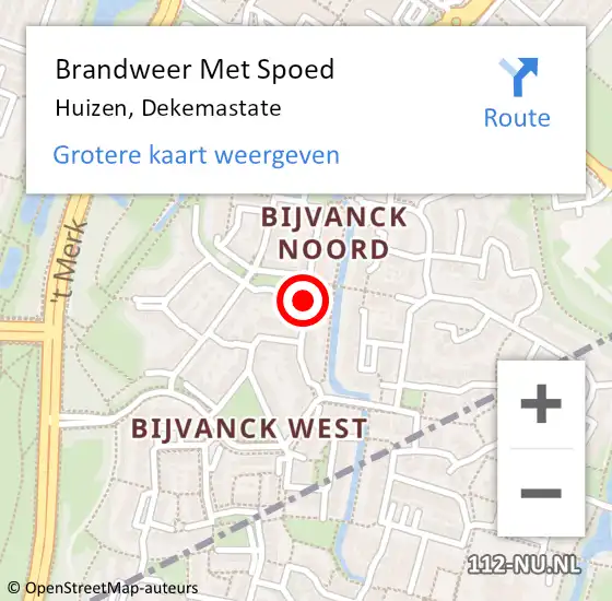 Locatie op kaart van de 112 melding: Brandweer Met Spoed Naar Huizen, Dekemastate op 22 maart 2019 12:31