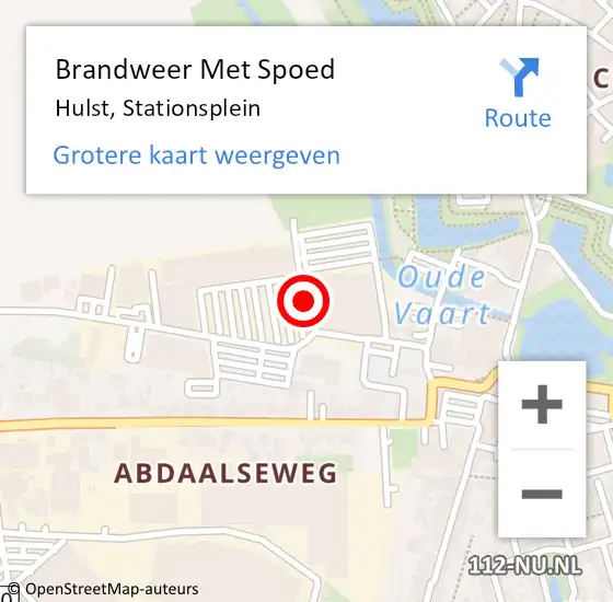 Locatie op kaart van de 112 melding: Brandweer Met Spoed Naar Hulst, Stationsplein op 22 maart 2019 13:19