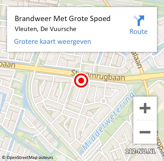 Locatie op kaart van de 112 melding: Brandweer Met Grote Spoed Naar Vleuten, De Vuursche op 22 maart 2019 14:30