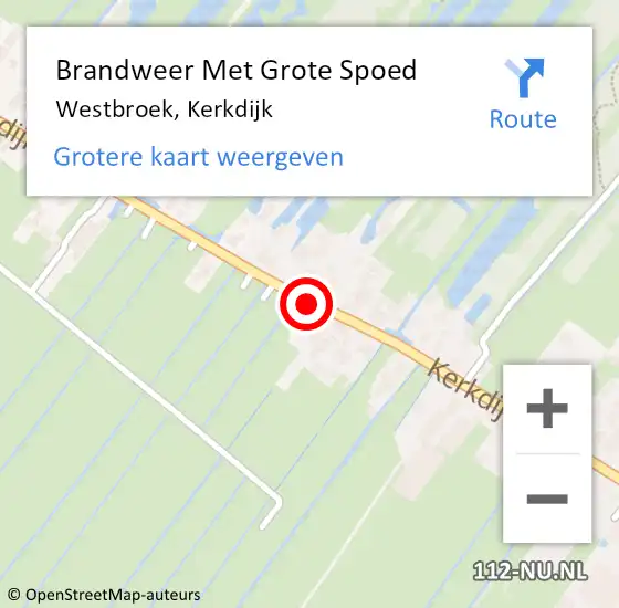 Locatie op kaart van de 112 melding: Brandweer Met Grote Spoed Naar Westbroek, Kerkdijk op 22 maart 2019 16:10
