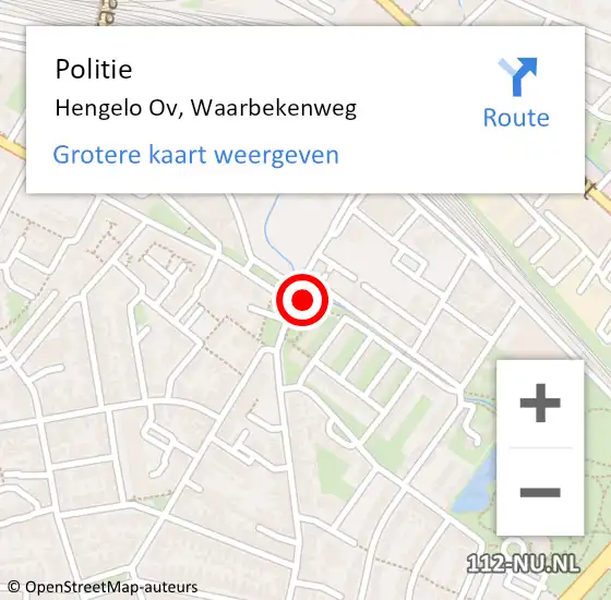 Locatie op kaart van de 112 melding: Politie Hengelo Ov, Waarbekenweg op 22 maart 2019 17:19