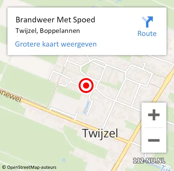 Locatie op kaart van de 112 melding: Brandweer Met Spoed Naar Twijzel, Boppelannen op 22 maart 2019 18:43