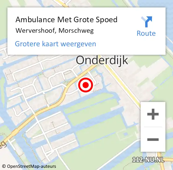 Locatie op kaart van de 112 melding: Ambulance Met Grote Spoed Naar Wervershoof, Morschweg op 22 maart 2019 19:47