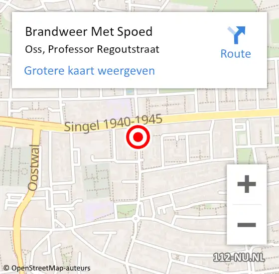 Locatie op kaart van de 112 melding: Brandweer Met Spoed Naar Oss, Professor Regoutstraat op 22 maart 2019 20:14