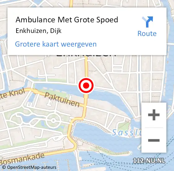 Locatie op kaart van de 112 melding: Ambulance Met Grote Spoed Naar Enkhuizen, Dijk op 23 maart 2019 00:33