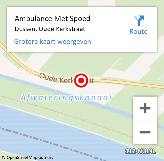 Locatie op kaart van de 112 melding: Ambulance Met Spoed Naar Dussen, Oude Kerkstraat op 23 maart 2019 02:16