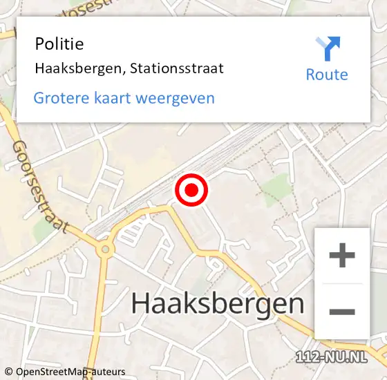 Locatie op kaart van de 112 melding: Politie Haaksbergen, Stationsstraat op 23 maart 2019 04:10
