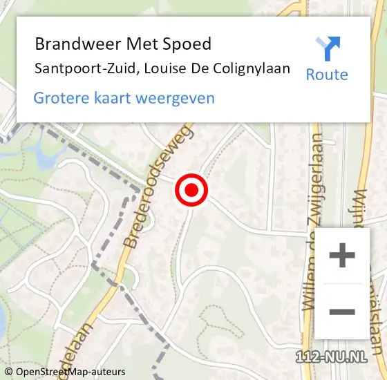 Locatie op kaart van de 112 melding: Brandweer Met Spoed Naar Santpoort-Zuid, Louise De Colignylaan op 23 maart 2019 08:02