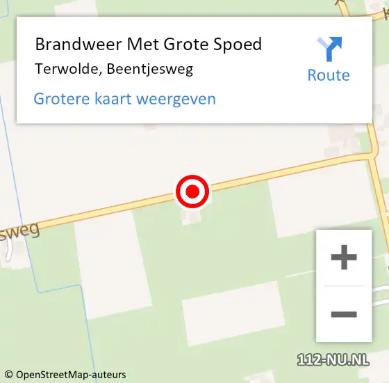 Locatie op kaart van de 112 melding: Brandweer Met Grote Spoed Naar Terwolde, Beentjesweg op 23 maart 2019 08:35