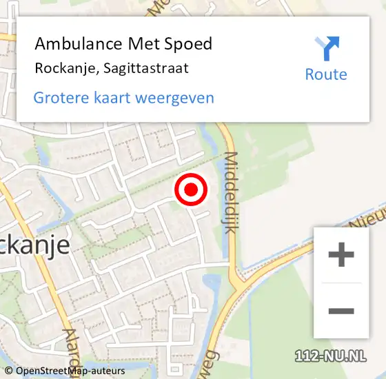 Locatie op kaart van de 112 melding: Ambulance Met Spoed Naar Rockanje, Sagittastraat op 23 maart 2019 09:17