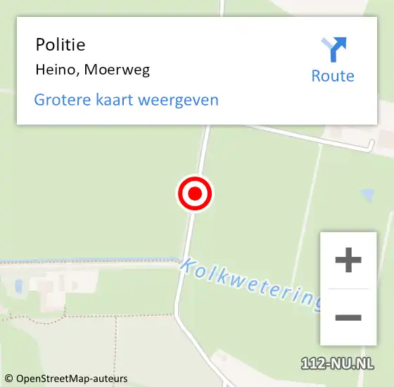 Locatie op kaart van de 112 melding: Politie Heino, Moerweg op 23 maart 2019 10:37