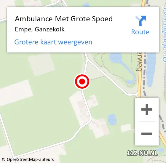 Locatie op kaart van de 112 melding: Ambulance Met Grote Spoed Naar Empe, Ganzekolk op 23 maart 2019 10:59