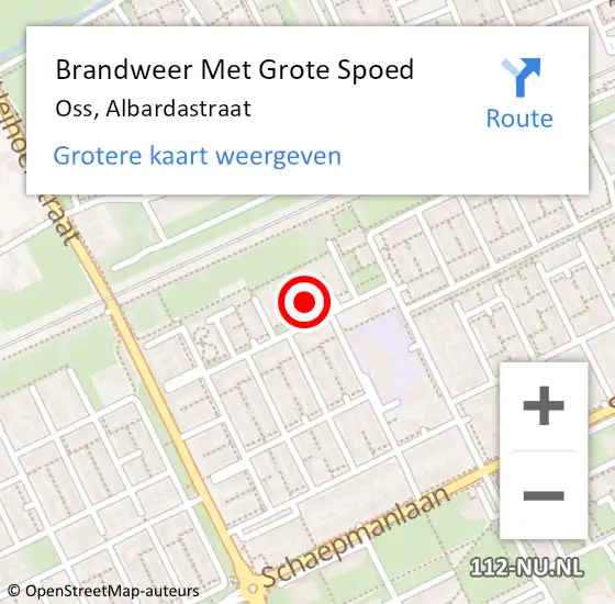 Locatie op kaart van de 112 melding: Brandweer Met Grote Spoed Naar Oss, Albardastraat op 23 maart 2019 12:06