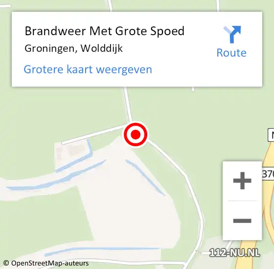 Locatie op kaart van de 112 melding: Brandweer Met Grote Spoed Naar Groningen, Wolddijk op 23 maart 2019 12:46