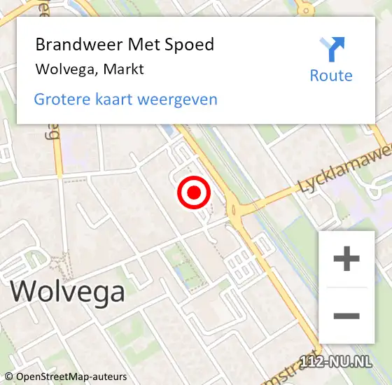 Locatie op kaart van de 112 melding: Brandweer Met Spoed Naar Wolvega, Markt op 23 maart 2019 13:48