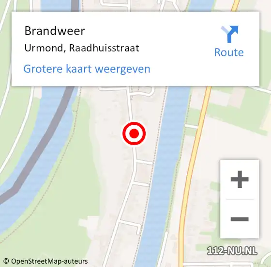 Locatie op kaart van de 112 melding: Brandweer Urmond, Raadhuisstraat op 27 maart 2014 09:12