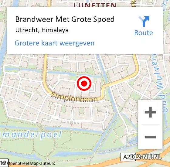 Locatie op kaart van de 112 melding: Brandweer Met Grote Spoed Naar Utrecht, Himalaya op 23 maart 2019 15:05