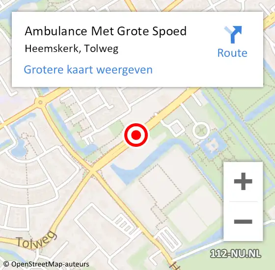 Locatie op kaart van de 112 melding: Ambulance Met Grote Spoed Naar Heemskerk, Tolweg op 23 maart 2019 19:30