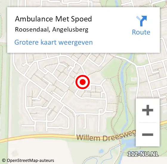 Locatie op kaart van de 112 melding: Ambulance Met Spoed Naar Roosendaal, Angelusberg op 23 maart 2019 19:47