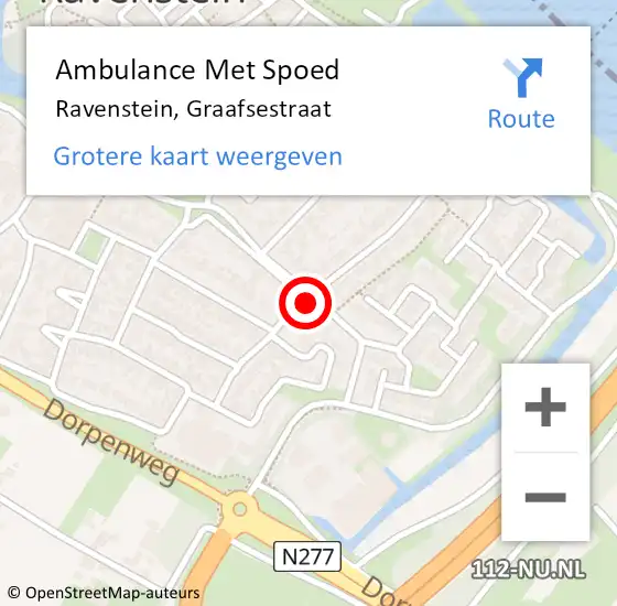 Locatie op kaart van de 112 melding: Ambulance Met Spoed Naar Ravenstein, Graafsestraat op 23 maart 2019 20:16