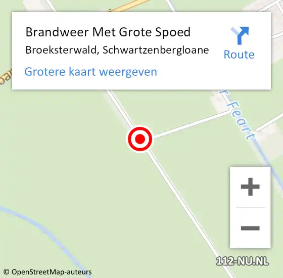 Locatie op kaart van de 112 melding: Brandweer Met Grote Spoed Naar Broeksterwald, Schwartzenbergloane op 23 maart 2019 21:53