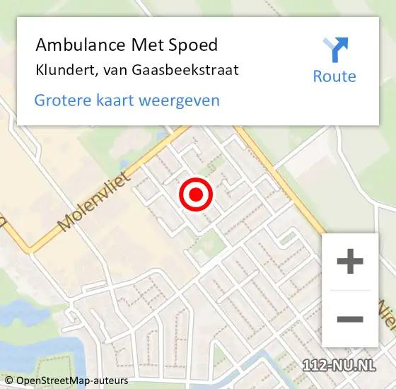 Locatie op kaart van de 112 melding: Ambulance Met Spoed Naar Klundert, van Gaasbeekstraat op 23 maart 2019 23:37