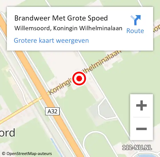 Locatie op kaart van de 112 melding: Brandweer Met Grote Spoed Naar Willemsoord, Koningin Wilhelminalaan op 27 maart 2014 09:53