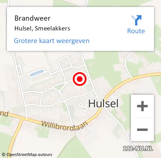 Locatie op kaart van de 112 melding: Brandweer Hulsel, Smeelakkers op 27 maart 2014 09:56