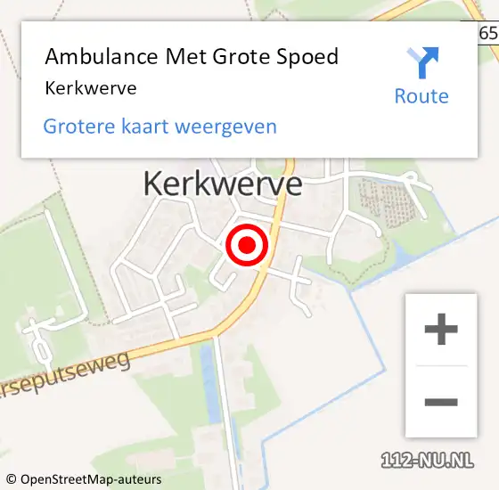 Locatie op kaart van de 112 melding: Ambulance Met Grote Spoed Naar Kerkwerve op 24 maart 2019 03:19